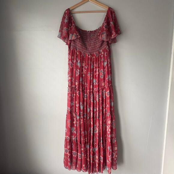 Sachin & Babi Red Floral Kara Maxi Dress Size 12 - Picture 11 of 14